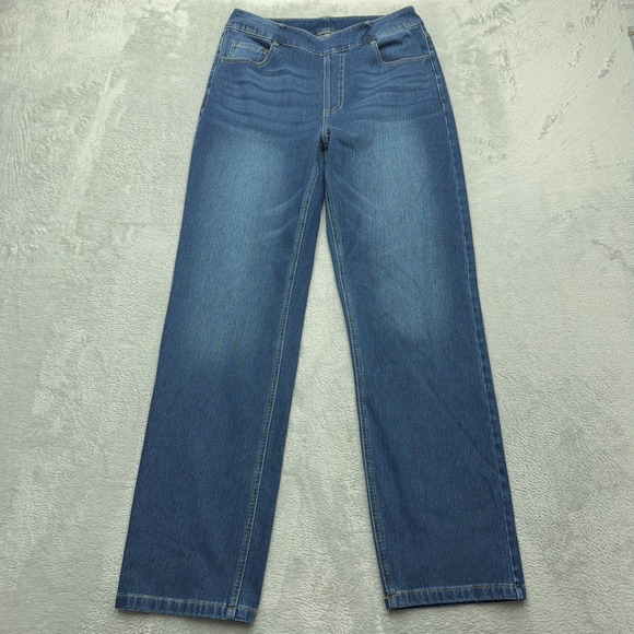 HALARA Denim - Halara Jeans Women Medium Blue Crossover Waist Wide Leg Stretch Denim Pants